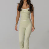 Summer Matcha Mint Flared Leggings