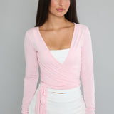 strawberry cream wrap top